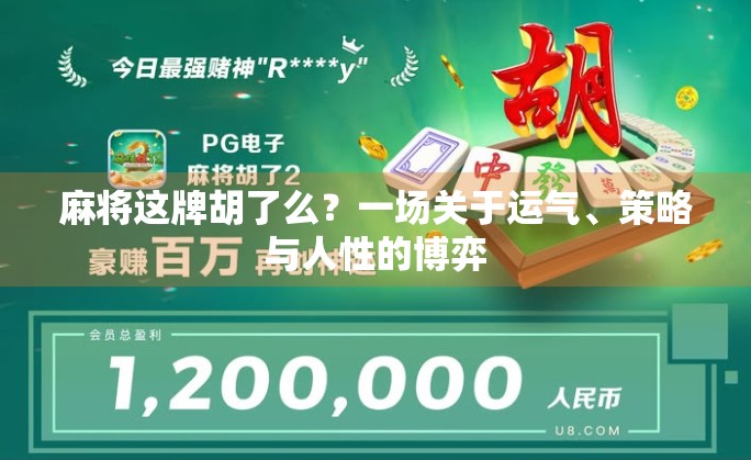 麻将这牌胡了么？一场关于运气、策略与人性的博弈